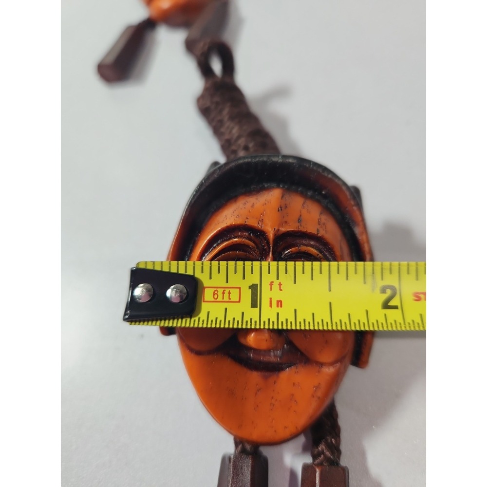 Korean Hahoe T'al Wooden Mask Set Nobleman Woman Traditional Mini Decor 2pc - Picture 2 of 5